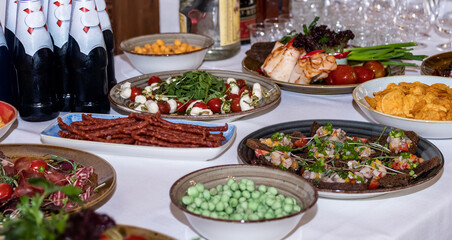 food on the table in restaurant