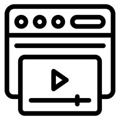 
Website video in linear style icon, editable vector 
