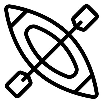 recommend clip art: 
                    Boat with paddle denoting linear icon of canoe 
                    