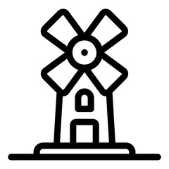 
Domestic windmill linear style icon, editable vector 
