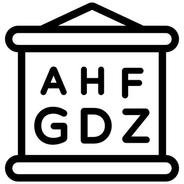 
An icon design of eye test chart 
