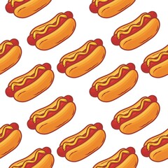 Hotdog pattern background 