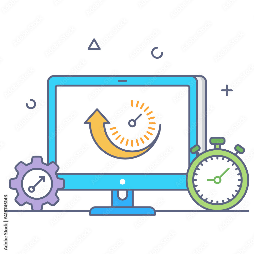 Canvas Prints website uptime flat outline icon