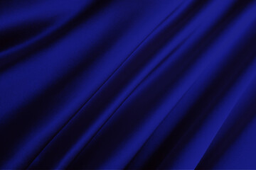 シルクのドレープ　青