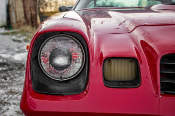 Headlight of an old car