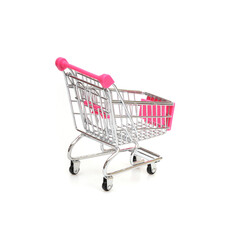 Classic shopping cart (trolley) isolated on white background