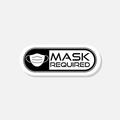 Mask required warning prevention sign sticker