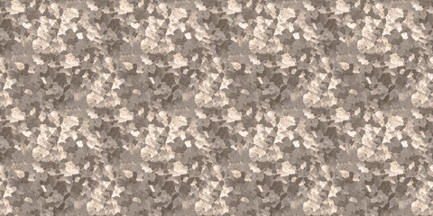 Beige Rough Grunge Effect. Aged Old Stone Surface. Dirty Crack Paper. Brown Distress Brush Background. Ancient Paint Wallpaper. Retro Grain Pattern. Dirt Border. Abstract Grunge Effect.