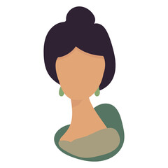 Vector illustration of women's heads. Avatar Isolated picture beautiful young ladies on white background. Female cartoon character. 