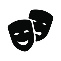 theater mask vector icon