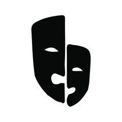 theater mask vector icon