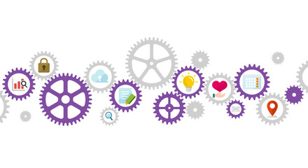 Business concept vector illustration. Gear wheel (technology) and technology.