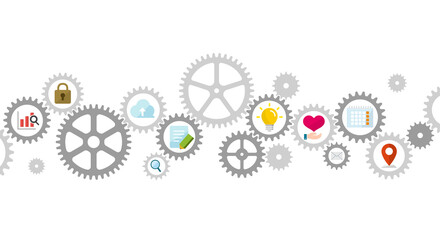 Business concept vector illustration. Gear wheel (technology) and technology.