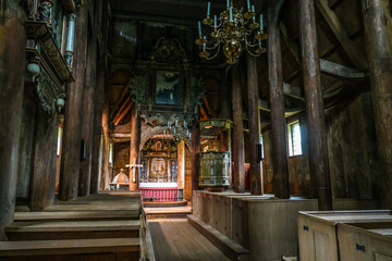 Fototapeta na wymiar Stabkirche Norwegen Kaupanger historisch Touristen Attraktion 