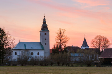Gothic church in the village of Dolna Stubna, Turiec region, Slovakia.