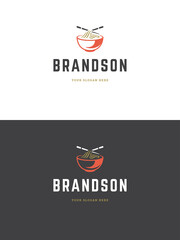 Sushi restaurant emblem logo template vector illustration.