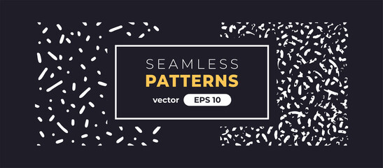 Seamless abstract pattern. Halftone grain. Grunge noise texture set. Vector illustration eps10. Creative artistic collection. Flat style. Pencil, ink paint strokes. Background template.