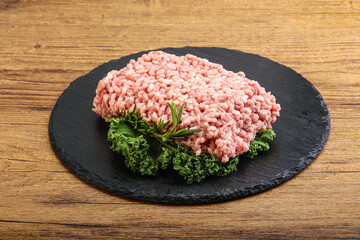 Raw pork minced meat for cooking