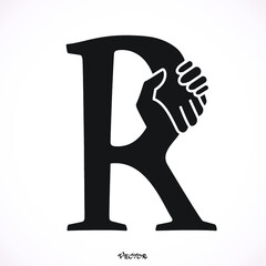 Creative R- letter icon abstract logo design vector template.Business offer,partnership icon.Corporate business and industrial logotype symbol.Vector illustration