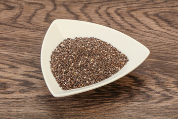 Seasoning chia seeds in the bowl