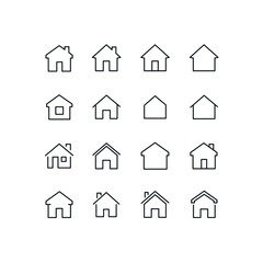 Home Icon Set - Multiple Homes Vector - Website Symbols