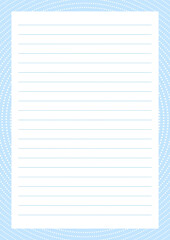 Grid paper. Abstract striped background with color horizontal lines. Printing paper note on transparent background. Optimal A4 size. Geometric pattern for school, copybooks, notebooks, diary, notes.