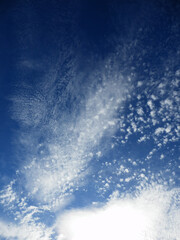 Bright blue summer sky with white clouds