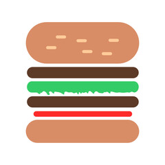 beef burger isolated flat design