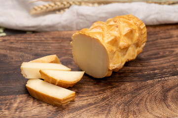 Oscypek smoked cheese made of salted sheep milk in Tatra Mountains region of Poland