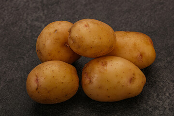 Raw baby young potato heap