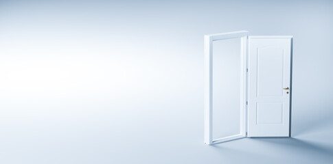 Wide open door. Faith, hope and option for future success