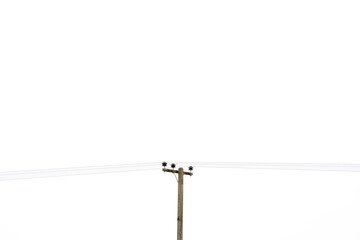 Power light pole on white background