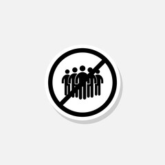 No Mass Gathering Sign Sticker