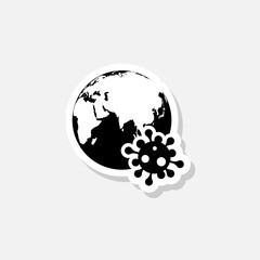 Global infection symbol sticker icon