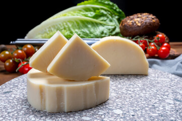 Cheese collection, Italian pasta filata aged cheese provolone from Cremona, Northwest of Italy