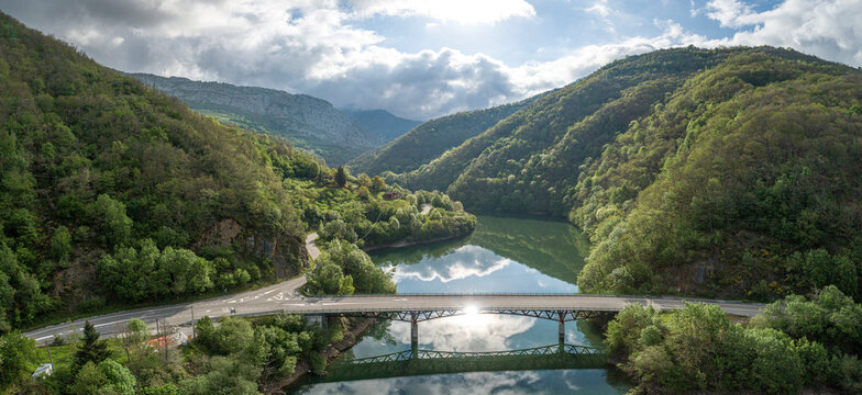 Tanes reservoir from aerial view
