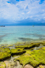 Fototapeta premium The view of the beach in Gili Trawangan island in Indonesia