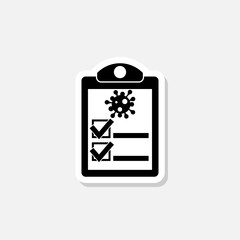 Medical test form for new corona virus sticker icon
