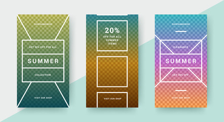 Sale summer banners templates design with place for photo