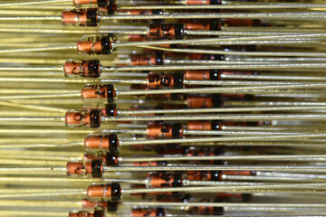 New zener diodes in their original packaging.