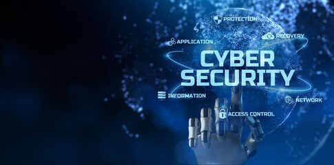 Cybersecurity Data privacy Hacker attack protection. Information technology internet concept. 3d rendering.