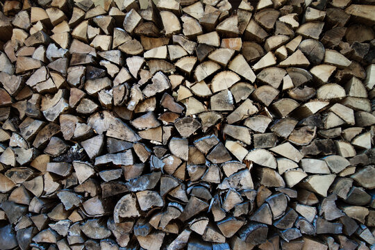 Full frame shot of firewood pile