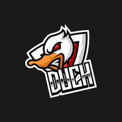 Duck e-sport logo design mascot