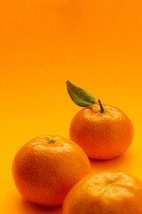 tangerines with orange background