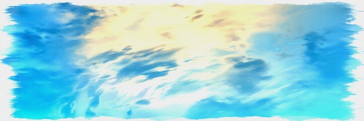 Alien Planet Sky. Imitation of a picture. Oil paint. Rendring