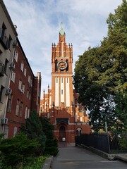 The building is an old Catholic church in Kaliningrad