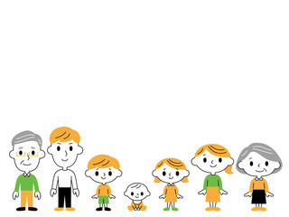 Family vector illustration かわいい家族の背景、フレーム