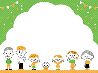 Family background vector illustration 家族のフレーム、背景