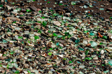 Stones and glass bay near Vladivostok Russia. Background.