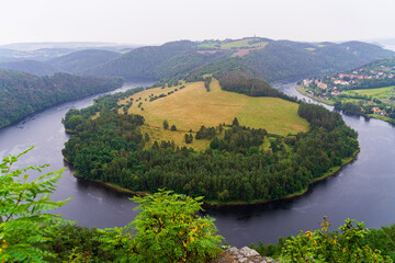 Horseshoe bend of the river Vltava in the Czech republic